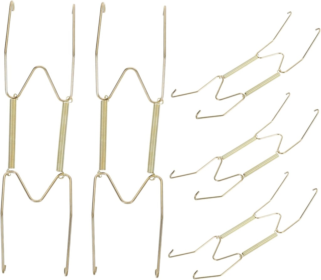 DOITOOL W Shaped Spring Plate Hanger Invisible Hook Rack for Decorative Wall Plates for Display 5-Piece Set for Kitchen and Home Decor