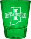 R and R Imports Indiana State University Engraved Full Color 2 oz Shot Glass Green Officially Licensed Collegiate Product 2-Pack