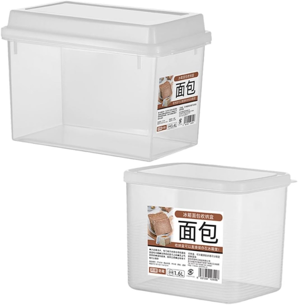IMIKEYA 2pcs Airtight Plastic Bread Box Transparent Loaf Keeper for Homemade Bread Sandwich Storage and Bakery Goods Containers for Freshness and Organization