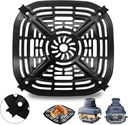 Air Fryer Replacement Parts for Ninja Crispi Air Fryer FN101GY, Air Fryer Accessories Grill Pan Plate Crisper Plate Rack Tray with Rubber Bumpers