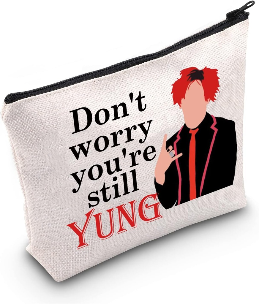 LEVLO Funny Music Song Fan Gifts Don't Worry You're Still Yung Makeup Bags Celebrity Pun Musician Travel Case For Her(You're Still Yung)