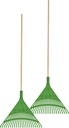Superio Adult Rake with Hardwood Handle, Durable Plastic Head to Sweep Leaves in Lawn and Tidying Up The Garden, 61" 2-Pack