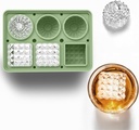 Large Silicone Ice Cube Molds with Lid, Easy Release 1.7 Inch Big Ice Cube Tray, Food-Grade Sphere Ball & Square Ice Cube Maker for Cocktail, Whiskey, Bourbon, Coffee, Drinks (green)