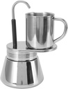 Luqeeg Single Spout Stovetop Pot, Portable Coffee Maker, Stainless Steel Pot with Food Grade Material, Tube Coffee Pot for Home Outdoor Camping