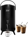 Insulated 3.2 Gallon Hot & Cold Drink Dispenser, Thermal Beverage Dispenser for Hot/Cold Water, Party Chocolate Drinks (Matt Black)
