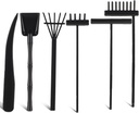 6Pcs Mini Zen Garden Kit - Desktop Sandbox With Black Rake Tools, Meditation Sand, Rock Push Drawing Pen Toy, and Accessories