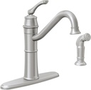 Moen Wetherly Spot Resist Stainless High-Arc Kitchen Faucet with Side Spray, 87999SRS