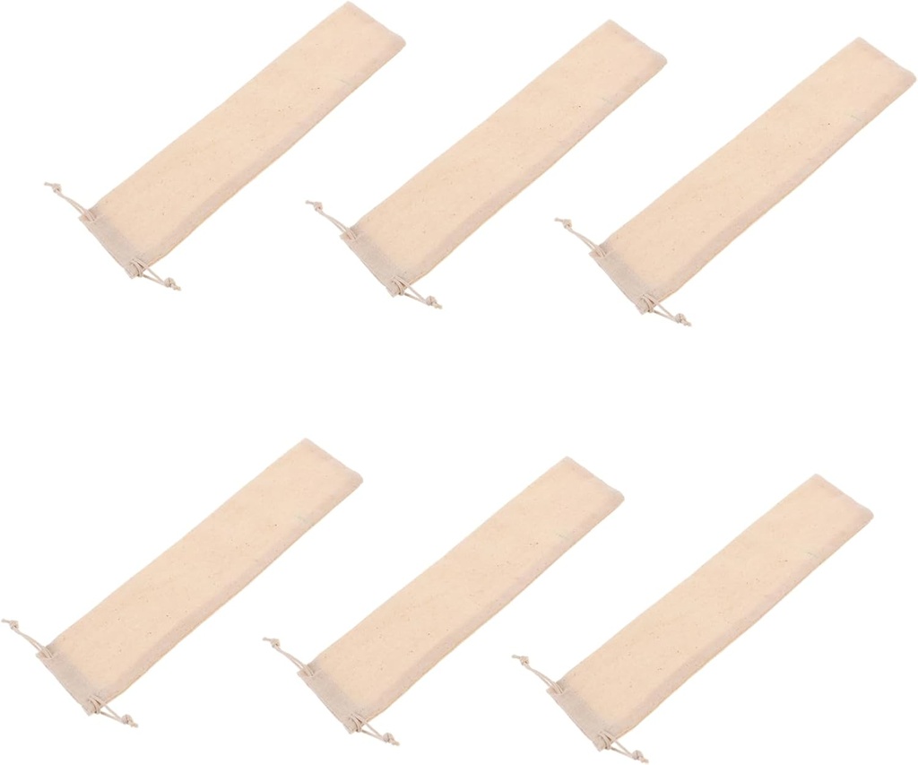 Alipis 10-Pack Cotton Drawstring Cutlery Bags Portable Storage Pouches for Chopsticks Utensils Straws Reusable Tableware Holders for Dining and Travel Fabric