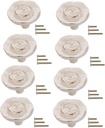 8Pcs Antique Rose Flower Cabinet Knobs, Euro Rose Cabinet Knobs Drawer Pull Handles for Dresser Vanity Nightstand Cupboard Wardrobe