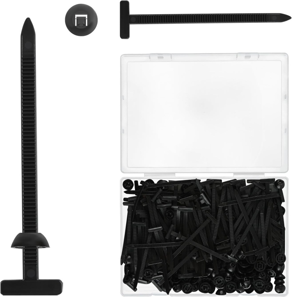 Cable Tie Buckle 100pcs with PP Box .Self-Locking Universal Nylon Cable Tie Buckle Zip Tie - Secures Car Parts, Home Wiring & Diy Projects With Uv Resistance, 50lbs Tensile Strength