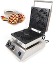 DYRABREST Commercial Electric Round Waffle Maker, 4 Pcs Nonstick Waffle Baker, 1750W Waffle Maker Machine with Time & Temp. Control 122-572℉