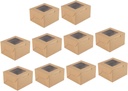 OUNONA 10pcs Clear Window Kraft Paper Cake Containers for Cupcakes Muffins Cookies Eco Friendly Dessert Packing Boxes Bakery Gift Boxes for Birthday Wedding Treats