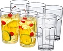 Amazing Abby - Affinity - 20-Ounce Plastic Tumblers (Set of 6), Clear Reusable Plastic Cups, Stackable, BPA-Free, Shatter-Proof, Dishwasher-Safe