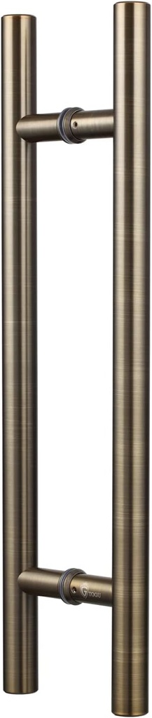 TOGU TG-6012 24 inches Solid Standoffs Heavy-Duty Commercial Grade-304 Stainless Steel Push Pull Door Handle/Barn Door Pull Handle/Glass Pulls, Brushed Antique Bronze Finish