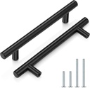 Probrico (12 Pack 5 inch Hole to Hole Flat Black Cabinet Pulls Bedroom Drawer T Bar Handle Dresser Knobs Set Kitchen Cabinet Hardware