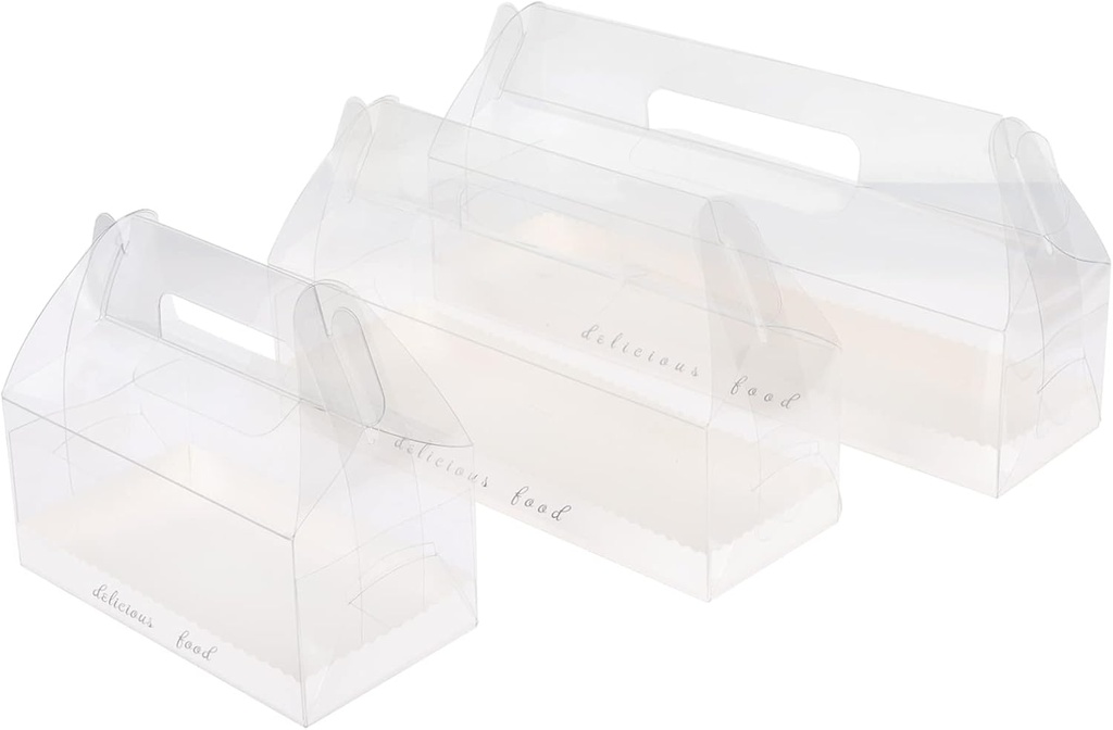 6pcs Cake Carrier Lid Portable Dessert Boxes Treat Boxes for Cookies Bakery Boxes Handle