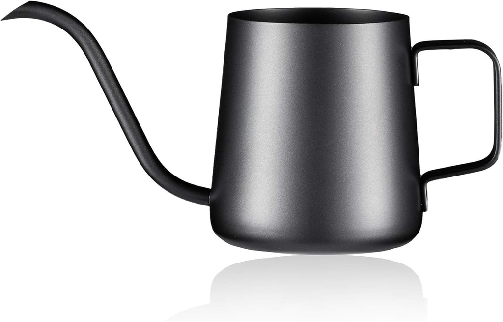 12 oz / 350 ml Watering Can Indoor Plants, Stainless Steel Plant Watering Can with Long Spout (Black) (12oz)