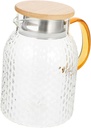 Large Capacity Cold Kettle Glass Drink Pitcher Lid Water Jug Handle Hot Water Carafe Iced Tea Pitcher