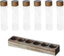 UPKOCH 1set Sealed Coffee Bean Storage Tubes with Wooden Display Stand Test Tubes for Organized Coffee Storage Airtight Food Containers