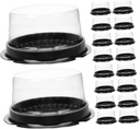 Garneck 50Pcs Clear Plastic Cake Containers with Lids Baking Cake Slice Boxes Transparent Food Packaging and Transport
