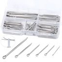 140pcs Cotter Pin Assortment Kit 6 Sizes 304 Stainless Steel Hairpin Cotter Pins M1.6/M2.5/M3.2/M4 Split Pin Fastener Clips