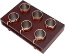 2oz Moscow Mule Mugs Set Stainless Steel and Wood Thermal Insulation Long Service Life Refrigerated Longer Suitable for Bars Hotels Restaurants with Shelf for Bar