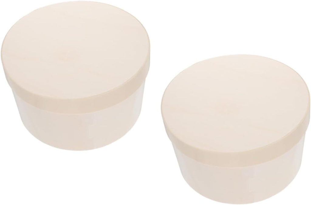 2pcs Round Cake Boxes Wood Cheesecake Holders Food Containers for Dessert Packaging Birthday Party Transport and Odor
