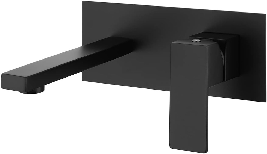 Bathtub Faucet, Wall Mount Single Handle Tub Filler Roman Tub Faucet, Rough-in Valve Included,Silver (Color : Black)