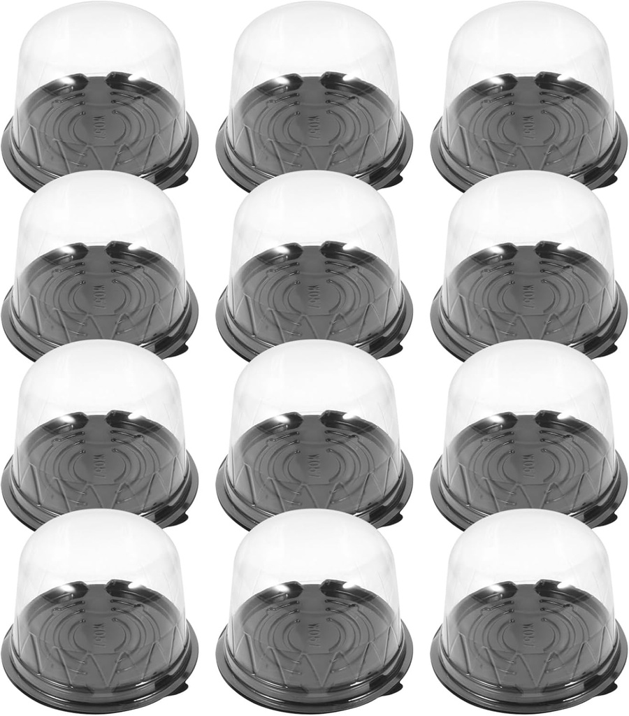 Cabilock 50pcs Portable Cake Carrier with Clear Dome Lid Lightweight Cake Box for and Display for Handmade Treats and Desserts