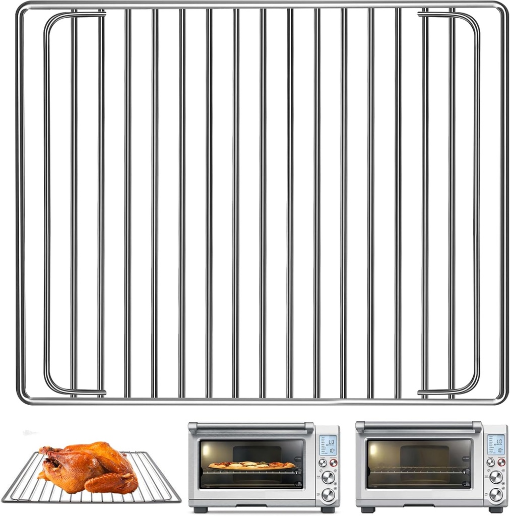 Smart Oven Rack for Breville Air Fryer Countertop Oven BOV845BSS, 14''×11.6'' Stainless Steel Air Fryer Accessories Replacement Parts Roasting Steamer Grill Racks Baking Tray