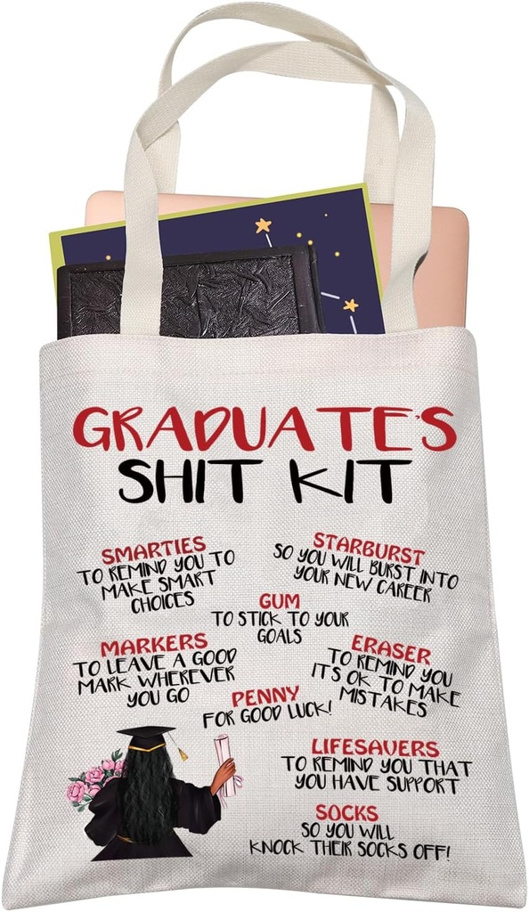 LEVLO Graduation Gift Graduate Survival Kit Class of 2025 Gift for High School Grad College Grad (GRADUATE'S SHIT KIT)