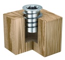 RAMPA® Made in Germany Threaded Steel Insert, (50 pcs.) with hex Drive 1/4-20 Internal Thread (d), 12mm Diameter (D) X 15mm Length (L) Works Best in All Wood Materials and substrates.