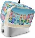 Summer Toaster Cover 4 Slice, Beach Sky Slippers Bread Maker Dust with Pockets for Kitchen Small Appliance Bread Machine Cover