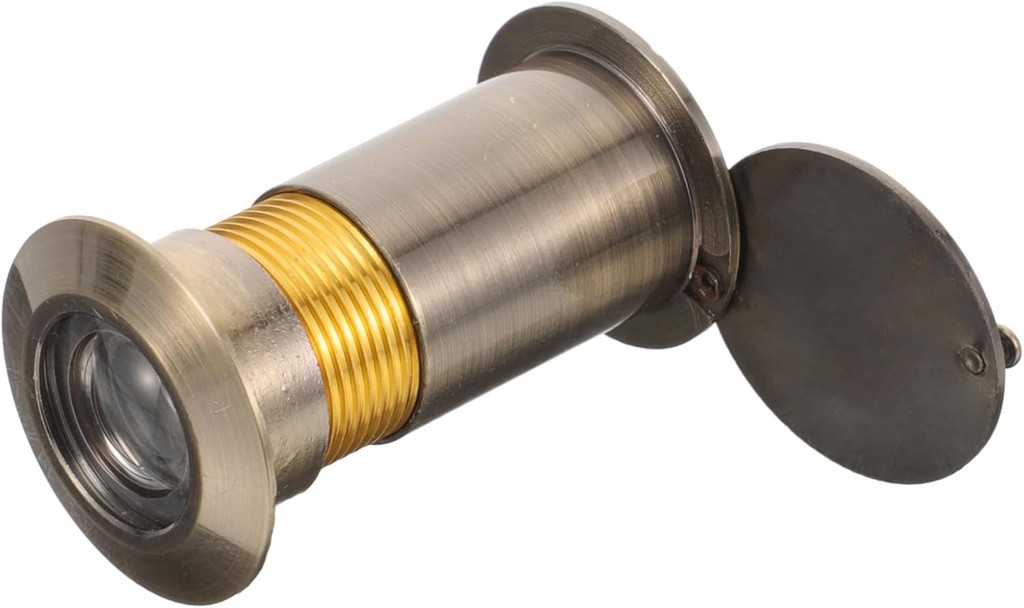 Tofficu Door Peephole Viewer Lens and Privacy Cover Copper Security Viewer for Home Office and Hotel Use High-Definition Lens for Outside Views