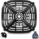 Air Fryer Accessories for Ninja Crispi Air Fryer FN101GY, Air Fryer Replacement Parts Grill Pan Grill Plate Crisper Plate Rack Tray with Rubber Bumpers