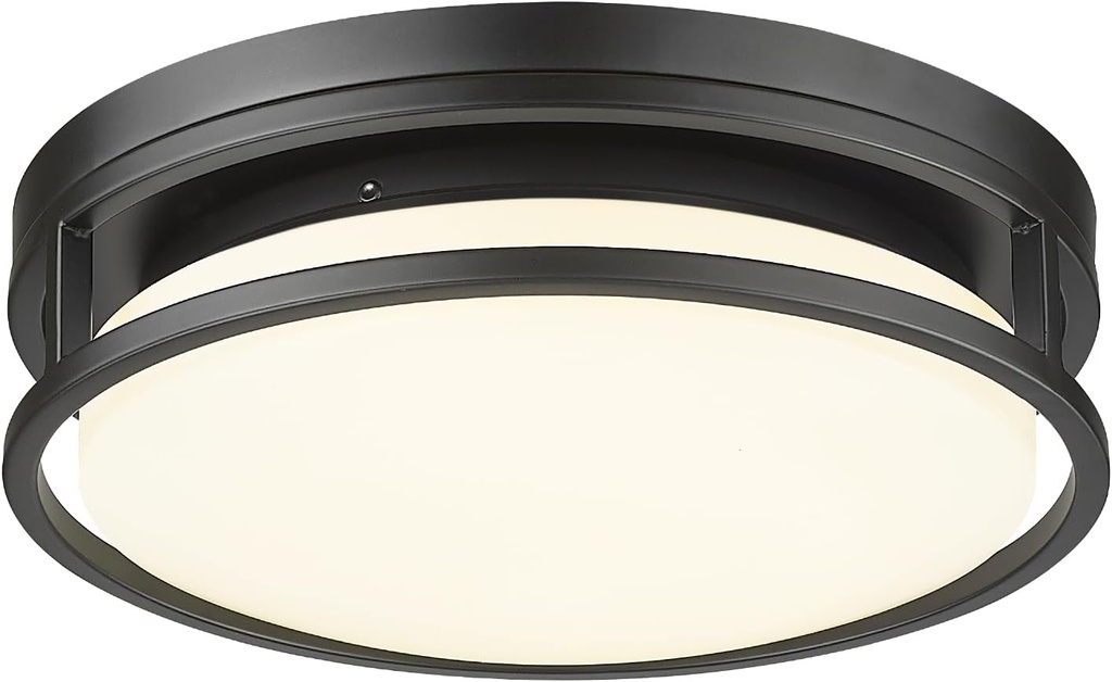 Darkaway LED Flush Mount Ceiling Light, 12inch Modern Dimmable Ceiling Lamp 3000K-6500K Dimmable Black Ceiling Light Fixture for Bedroom Kitchen Hallway Entryway