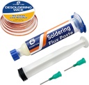 Desoldering Wick and Soldering Flux Paste for Electronics Repair, No Clean Flux(10CC), Solder Removal Kit
