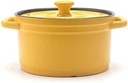Ceramic Casserole Dish with Lid, Clay Pot Cookware Ceramic Casserole with lid, Slow Cooker Round Oven, Non-Stick Ceramic -Red||3l Cooking pots and Pans, 5L, Yellow