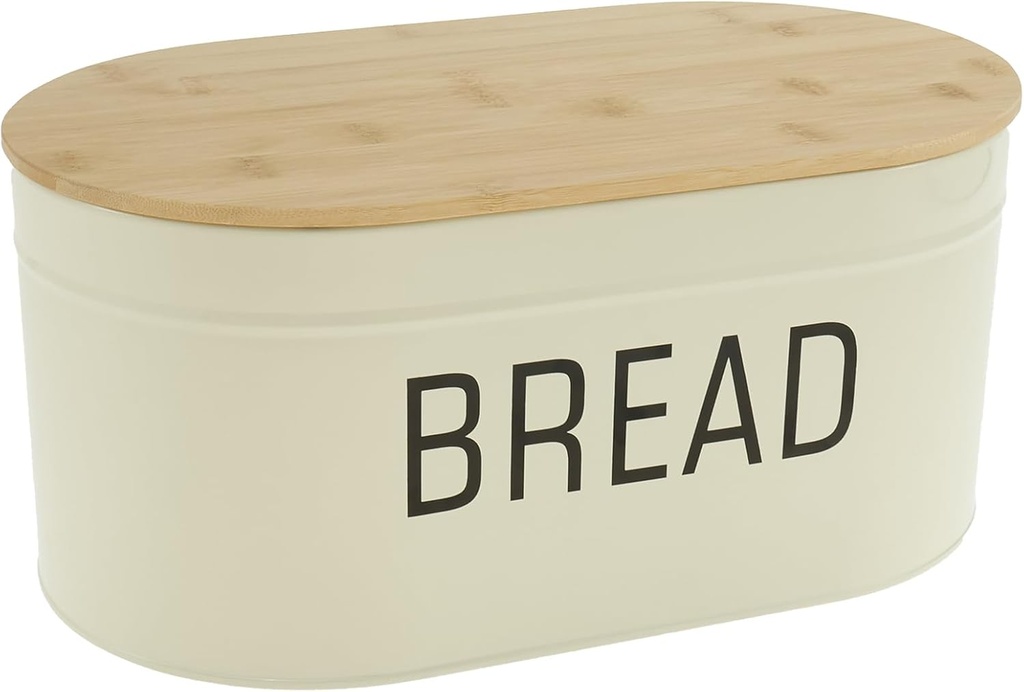 Bread Box with Bamboo Cutting Board Lid Large Capacity Bread Storage Container Rectangular Bread Bin Keeper Loaf Bread Keeper Metal Bread Bin Bread Holder Box for Bread Kitchens 34×19.5×15.5c