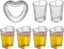 Set of 6 Heart-Shaped Glass Tumbler,Cute Drinking Cup for Water,Juice,Milk,Beer,Cocktail,Whiskey,and Various Mixed Drinks 8oz Clear Valentine's Day Gift for Her,Girlfriend,Wife,Wedding Glassware Set