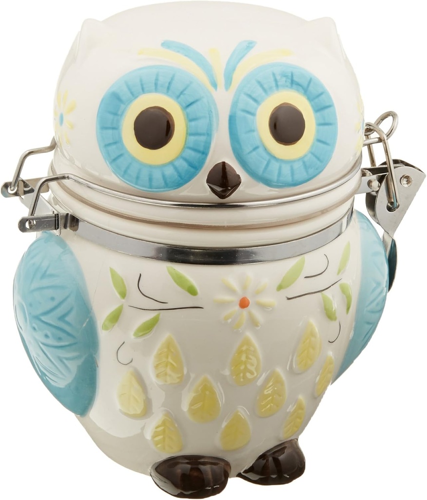 Boston Warehouse Hinged Jar with Floral Owl Design