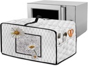 Daisy Print Toaster Oven Dust Cover for Kitchen Counter 22.5" x 18.5" x 13" Heavy Duty Bread Machine Protector Dust Protection for Small Appliance, Machine Washable, White