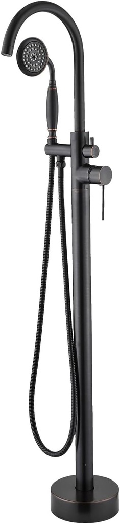 Floor Standing Bathtub Faucet, Freestanding Bathtub Faucet Floor Standing Brass Bathroom Bathtub Faucet With Hand Shower (Freestanding Bathtub, Oil Rubbed Bronze)
