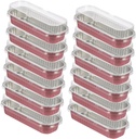 30pcs Aluminum Foil Rectangle Cake Box Cake Carrier for Desserts Easy Assembly Storage Box