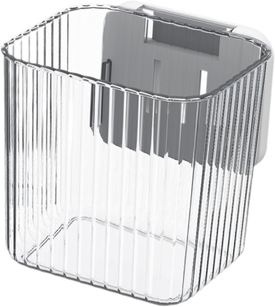 Food Storage Box Wall Garlic Scallion and Ginger Seasoning Hanging Basket Wall Mounted Kitchen Spice Organizer for Restaurant, Clear White