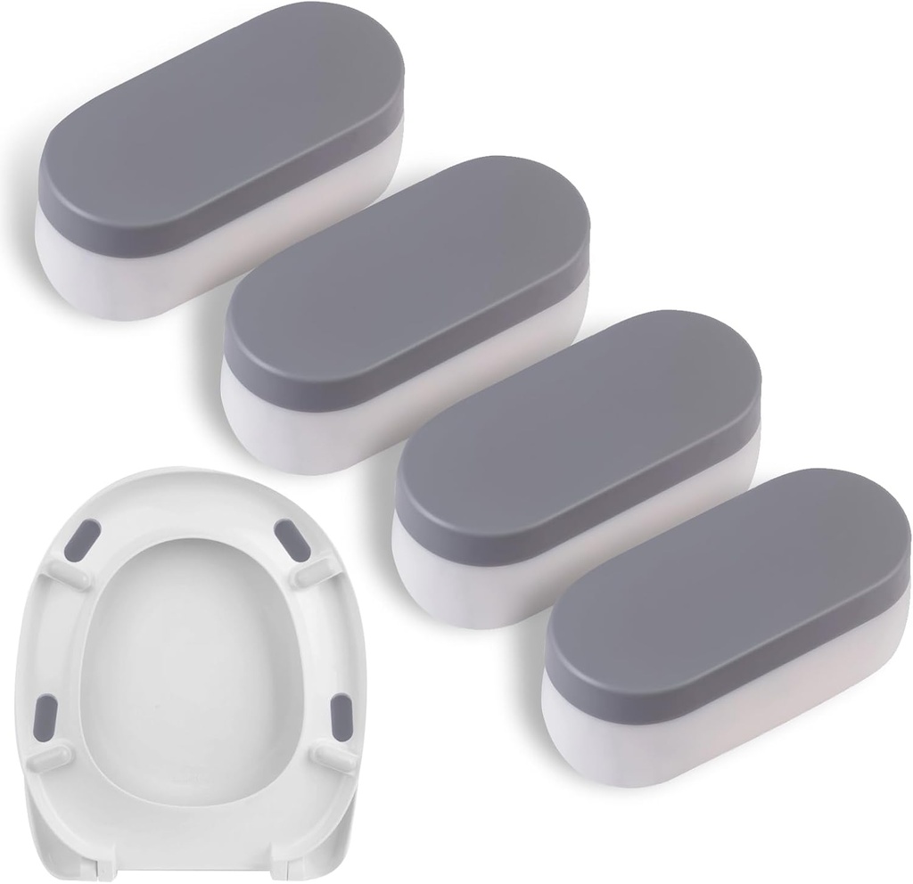 Universal Toilet Seat Bumpers, Suitable for Bidet Kits, 4 Pack Toilet Seat Spacers, Compatible with Most Toilet Models, Equipped with Durable Adhesive
