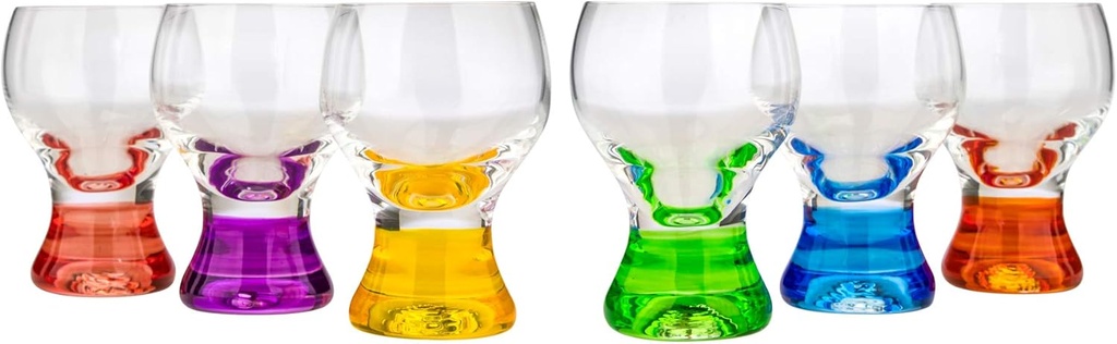 Elegant and Modern Decorative Gina Design White Shot Glassware Set for Parties, Events, Wedding, Birthday Programs, and Home Bar - 02 oz Glasses, Set of 6