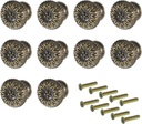 Vin Beauty 10pcs Mini Metal Jewelry Box Knobs, Vintage Flower Shape Cabinet Drawer Knobs Antique Jewelry Box Pulls Small Knob for Jewelrys Boxes Wood Case Drawer