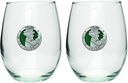 Heritage Pewter Irish Fighter Stemless Glass Goblets – Set of 2 | 15 OZ Goblet Wine Glasses | Expertly Crafted Pewter Glass