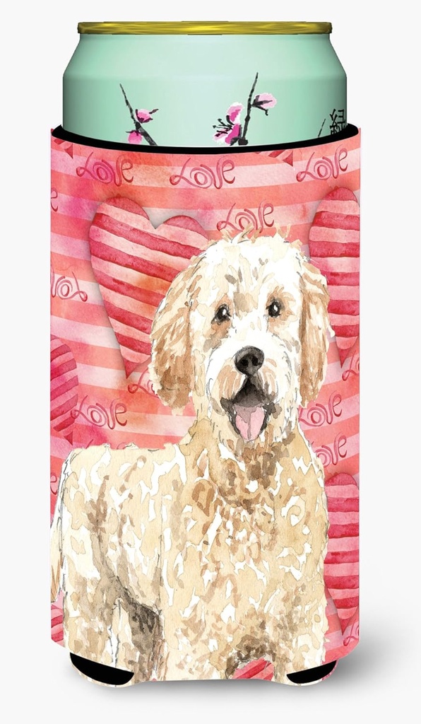 Caroline's Treasures CK1768TBC Love a Goldendoodle Tall Boy Hugger Can Cooler Sleeve Hugger Machine Washable Drink Sleeve Hugger Collapsible Insulator Beverage Insulated Holder